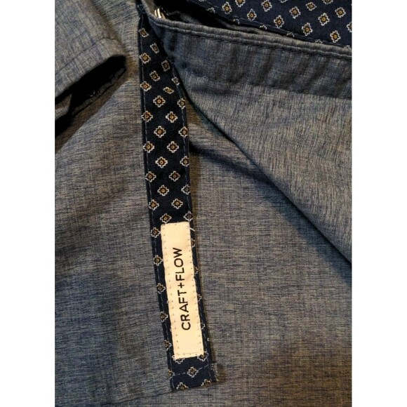 Men's Craft And Flow Button Down Flip Cuff Long Sleeve Shirt Blue Size XL EUC - Picture 4 of 10